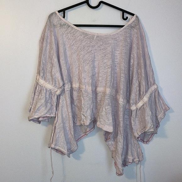 Free People Oversized Linen Sandstorm Flowy Lilac Lavender Top Size XS - Picture 13 of 16